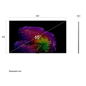 Foto dimensioni TV OLED65G64LW 2026